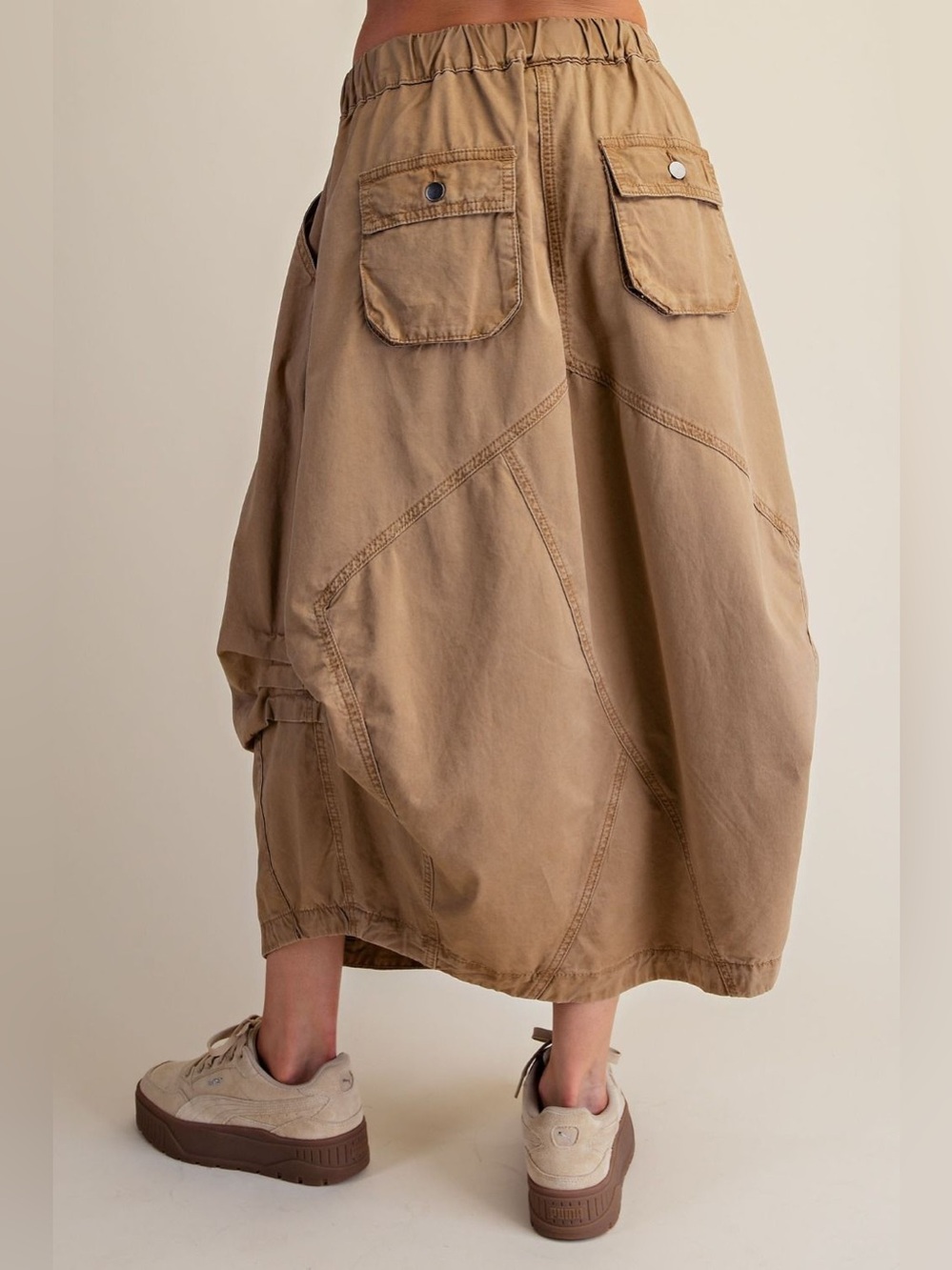 #21 New! Easel Cargo Balloon Skirt with Drawstring Waist